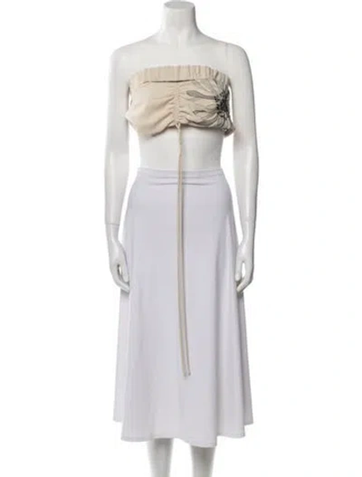 Pre-owned Silvia Tcherassi Strapless Crop Top In Neutral