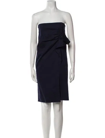 Pre-owned Silvia Tcherassi Strapless Mini Dress In Blue