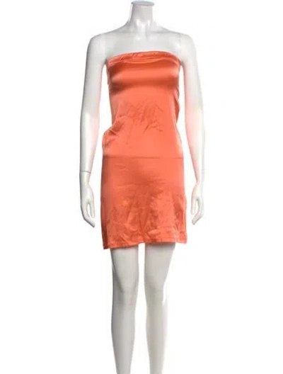 Pre-owned Silvia Tcherassi Strapless Mini Dress In Orange