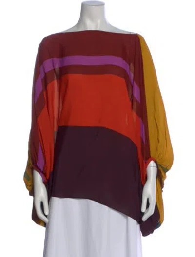Pre-owned Silvia Tcherassi Striped Bateau Neckline Top In Multi
