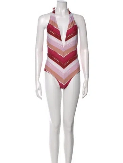 Pre-owned Silvia Tcherassi Striped Halterneck Top In Pink