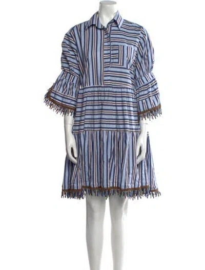 Pre-owned Silvia Tcherassi Striped Knee-length Dress In Blue