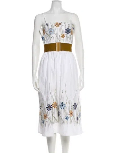 Pre-owned Silvia Tcherassi Striped Knee-length Dress In White