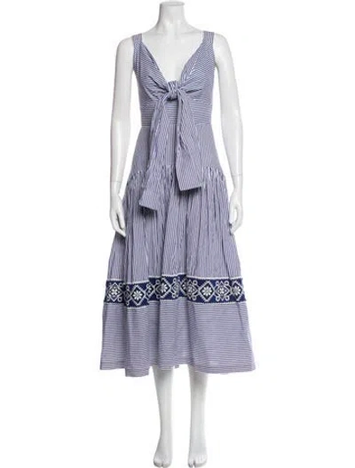 Pre-owned Silvia Tcherassi Striped Long Dress In Blue