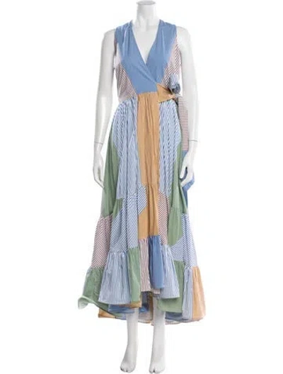 Pre-owned Silvia Tcherassi Striped Long Dress In Blue
