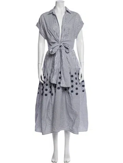 Pre-owned Silvia Tcherassi Striped Long Dress In Blue