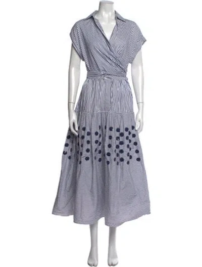 Pre-owned Silvia Tcherassi Striped Long Dress In Blue