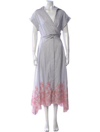 Pre-owned Silvia Tcherassi Striped Long Dress In Grey/neutrals