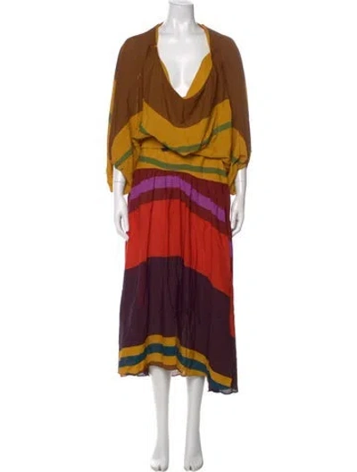 Pre-owned Silvia Tcherassi Striped Long Dress In Multi