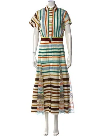 Pre-owned Silvia Tcherassi Striped Long Dress In Multi