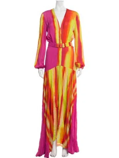 Pre-owned Silvia Tcherassi Striped Long Dress In Orange