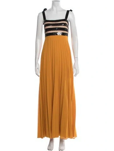 Pre-owned Silvia Tcherassi Striped Long Dress In Orange