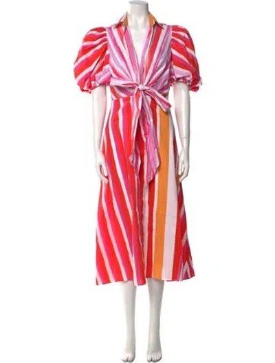 Pre-owned Silvia Tcherassi Striped Long Dress In Pink