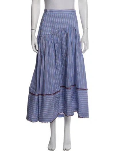Pre-owned Silvia Tcherassi Striped Long Skirt In Blue