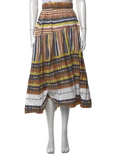 Pre-owned Silvia Tcherassi Striped Long Skirt In Brown