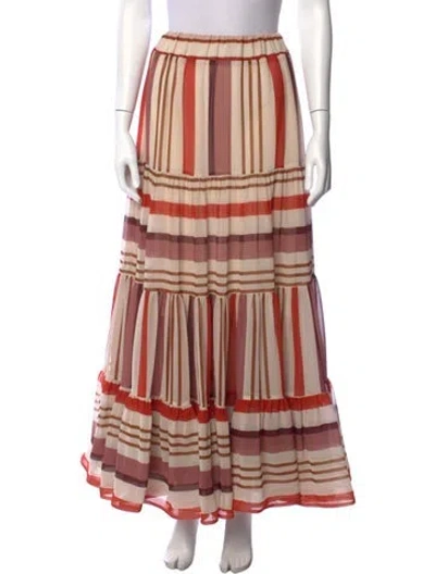 Pre-owned Silvia Tcherassi Striped Long Skirt In Neutral