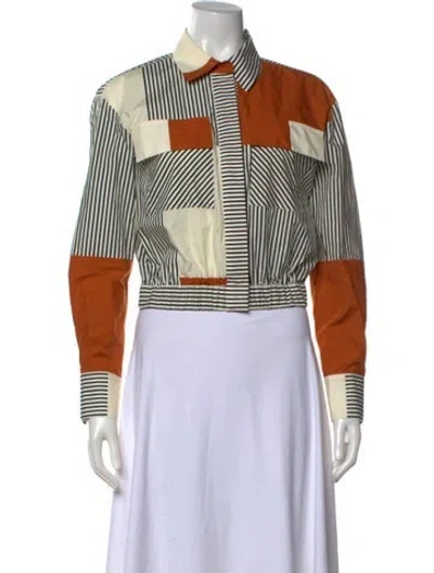 Pre-owned Silvia Tcherassi Striped Long Sleeve Blouse In Multicolor