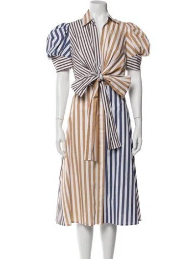 Pre-owned Silvia Tcherassi Striped Midi Length Dress In Multi