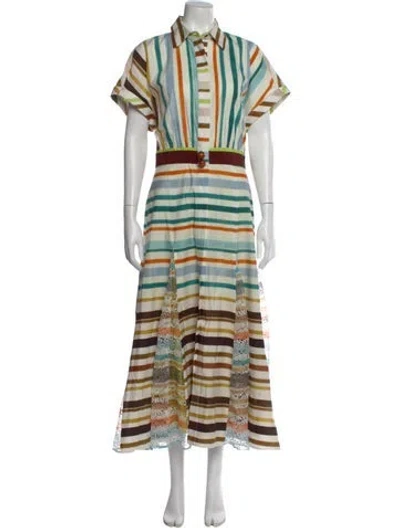 Pre-owned Silvia Tcherassi Striped Midi Length Dress In Multi
