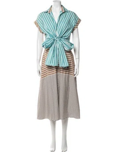 Pre-owned Silvia Tcherassi Striped Midi Length Dress In Multi
