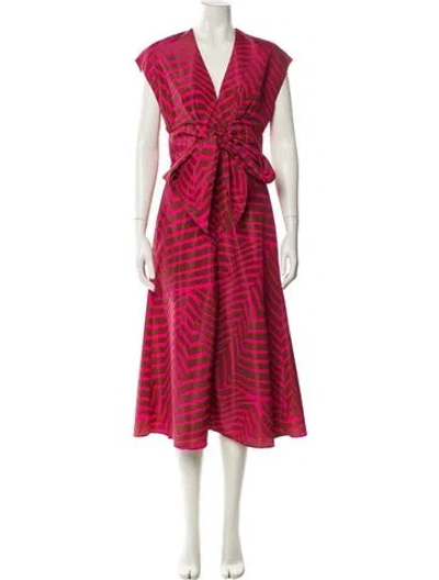 Pre-owned Silvia Tcherassi Striped Midi Length Dress In Red