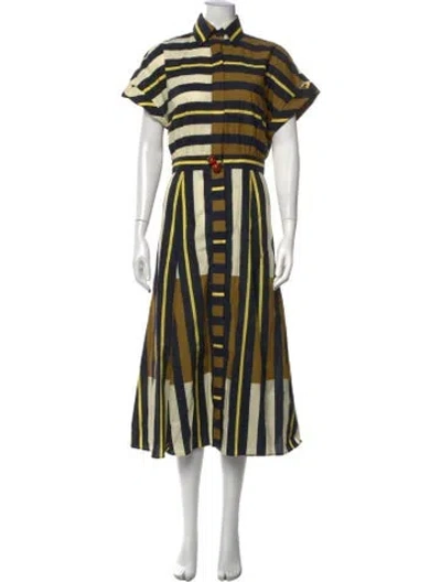 Pre-owned Silvia Tcherassi Striped Midi Length Dress W/ Tags In Blue