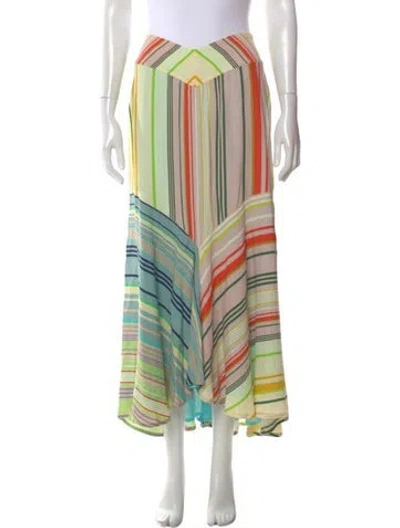 Pre-owned Silvia Tcherassi Striped Midi Length Skirt In Blue