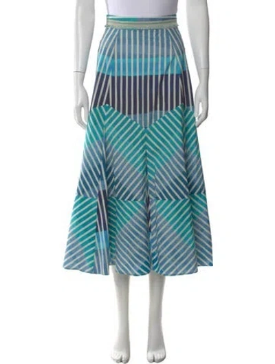 Pre-owned Silvia Tcherassi Striped Midi Length Skirt In Blue