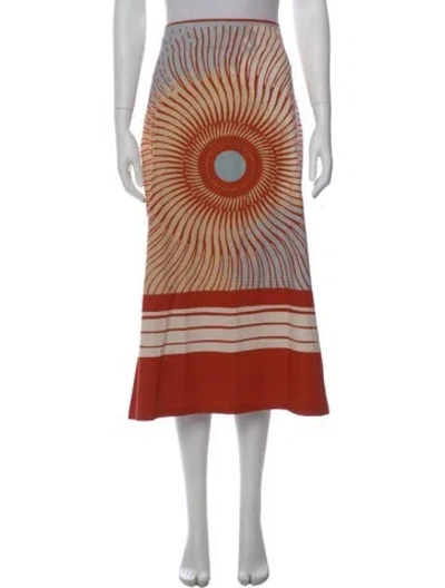 Pre-owned Silvia Tcherassi Striped Midi Length Skirt In Brown