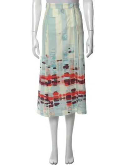 Pre-owned Silvia Tcherassi Striped Midi Length Skirt In Green