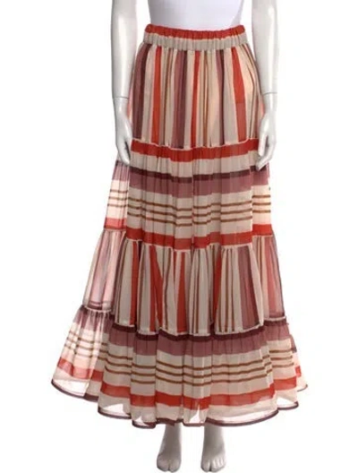 Pre-owned Silvia Tcherassi Striped Midi Length Skirt In Neutral