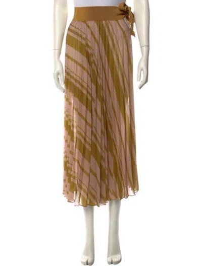 Pre-owned Silvia Tcherassi Striped Midi Length Skirt In Yellow