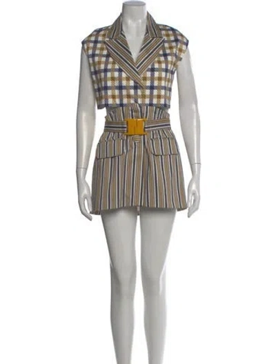 Pre-owned Silvia Tcherassi Striped Mini Dress In Neutral