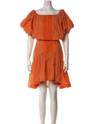 Pre-owned Silvia Tcherassi Striped Mini Dress In Orange