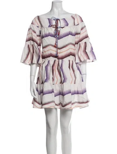 Pre-owned Silvia Tcherassi Striped Mini Dress In Purple