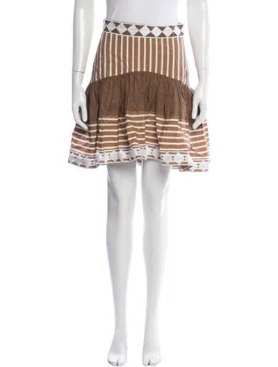 Pre-owned Silvia Tcherassi Striped Mini Skirt In Brown