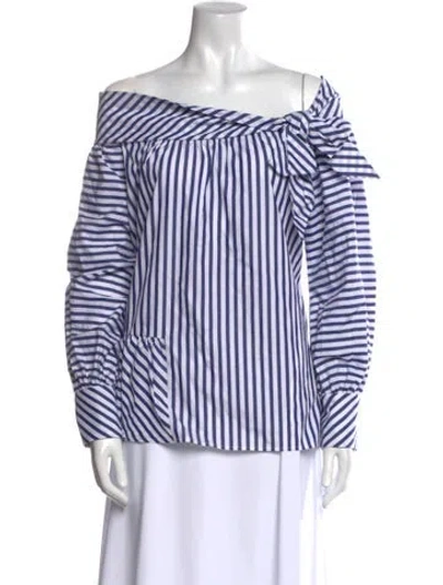 Pre-owned Silvia Tcherassi Striped Off-the-shoulder Top In Multi