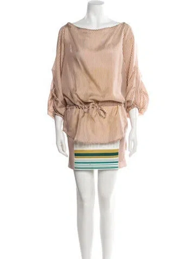 Pre-owned Silvia Tcherassi Striped Skirt In White