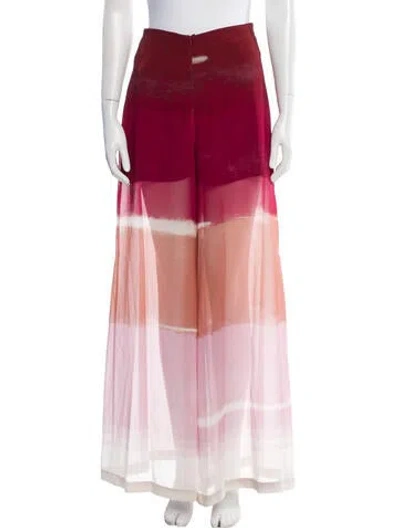 Pre-owned Silvia Tcherassi Striped Wide Leg Pants In Pink