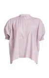 Silvia Tcherassi Susane Cotton-blend Striped Blouse In Pink