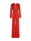 Silvia Tcherassi Taboa Satin Wide-leg Jumpsuit In Red