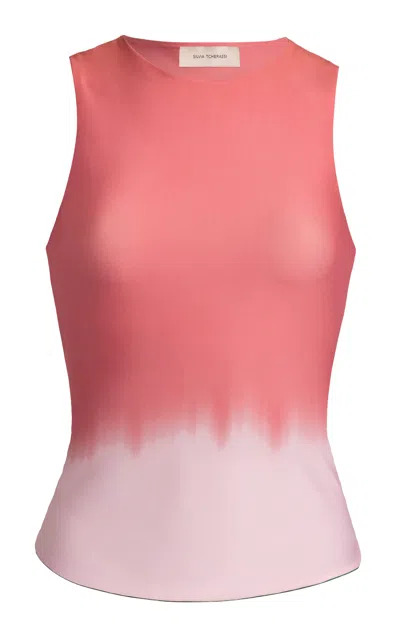 Silvia Tcherassi Tagua Mesh Tank Top In Pink