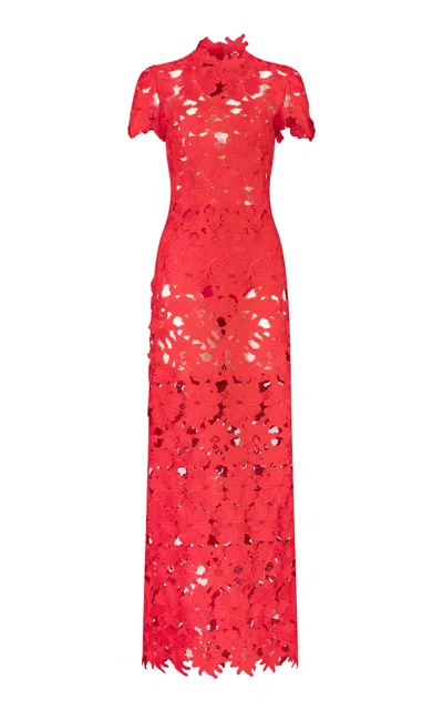 Silvia Tcherassi Taiana Cutout Cotton-blend Maxi Dress In Red