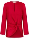 Silvia Tcherassi Tayra Knotted Blouse In Red