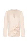 Silvia Tcherassi Tayra Knotted Blouse In Ivory
