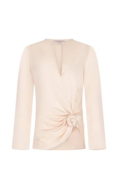 Silvia Tcherassi Tayra Knotted Blouse In Ivory