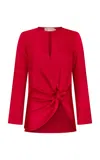 Silvia Tcherassi Tayra Knotted Blouse In Red