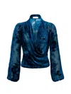 Silvia Tcherassi Tea Devoré-effect Wrap Blouse In 블루