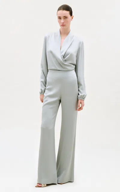 Silvia Tcherassi Tea Draped Blouse In Gray