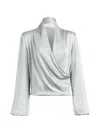 Silvia Tcherassi Tea Wrap-style Blouse In Grey